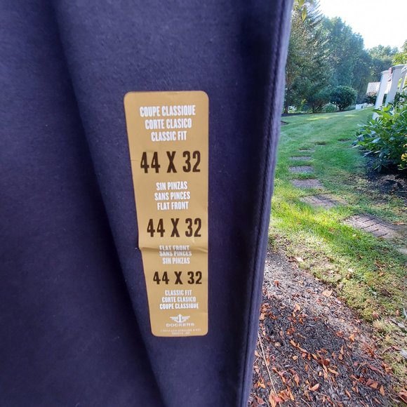 NWT Dockers Classic Fit Washed Stretch Flat Front Chino Pants Blue Mens Sz 44x32 - Picture 7 of 16